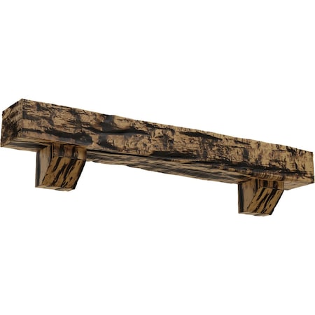 Kit W/ Ashford Corbels, NaturaL Golden Oak, 6H X 10D X 84W Riverwood Faux Wood Fireplace ManteL